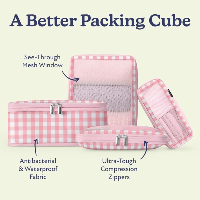 VANDEL Space-Saving Compression Packing Cubes for Kids + Women, Compressible Carry On Suit Case Organizer Luggage Kids Packing Cubes for Baby Bag Organizer Pouches for Luggage, Treavel Suitcase Cube - Image 3